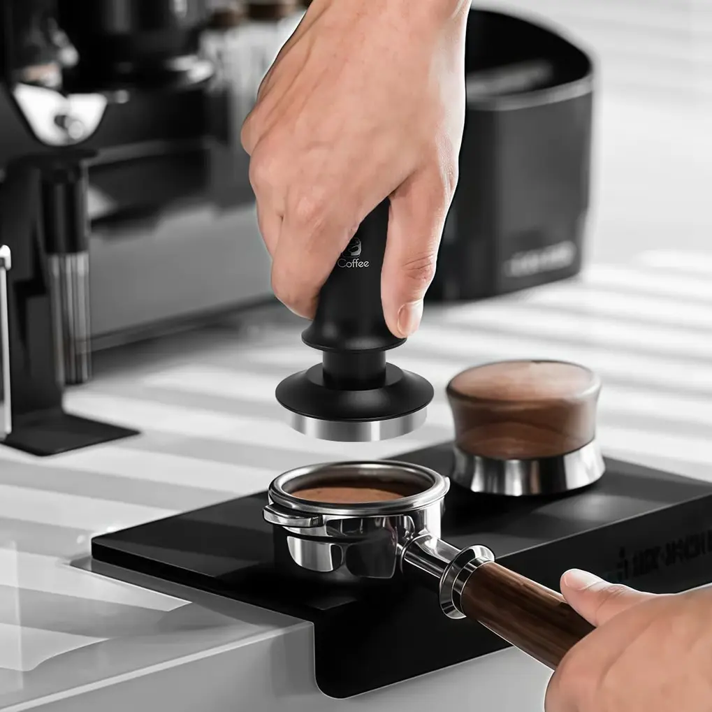 Base ondulada do iCoffee Tamper de Pressão Constante, aço inoxidável