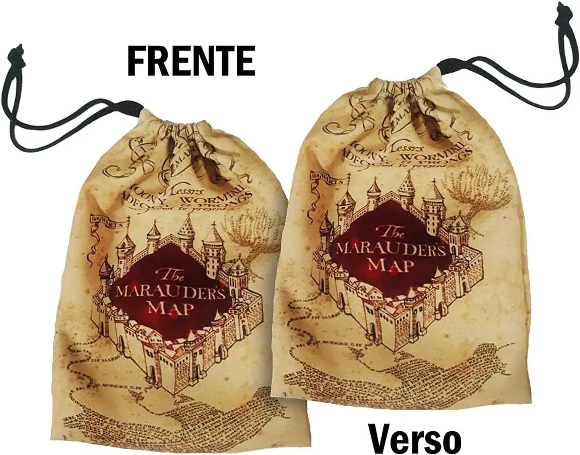 Caneca mágica Harry Potter Mapa do Maroto com mapa revelado e saquinho