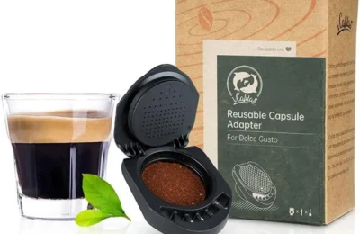 Adaptador reutilizável Wusteg para cápsulas Dolce Gusto na cor preta