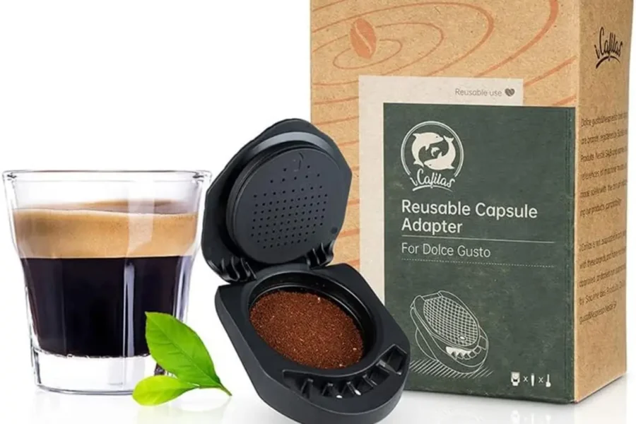 Adaptador reutilizável Wusteg para cápsulas Dolce Gusto na cor preta