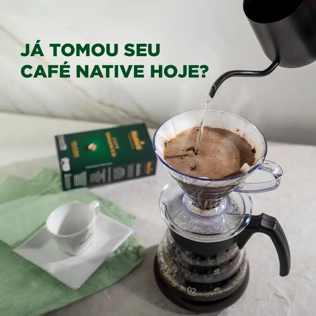 Detalhe da embalagem do Café Orgânico Torrado e Moído Original Native 250g com selo orgânico