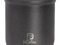 Kit iCoffee Acessórios para Café Expresso, com tamper preto e prata, distribuidor prateado com agulhas pretas e porta-filtro prateado com alça preta.
