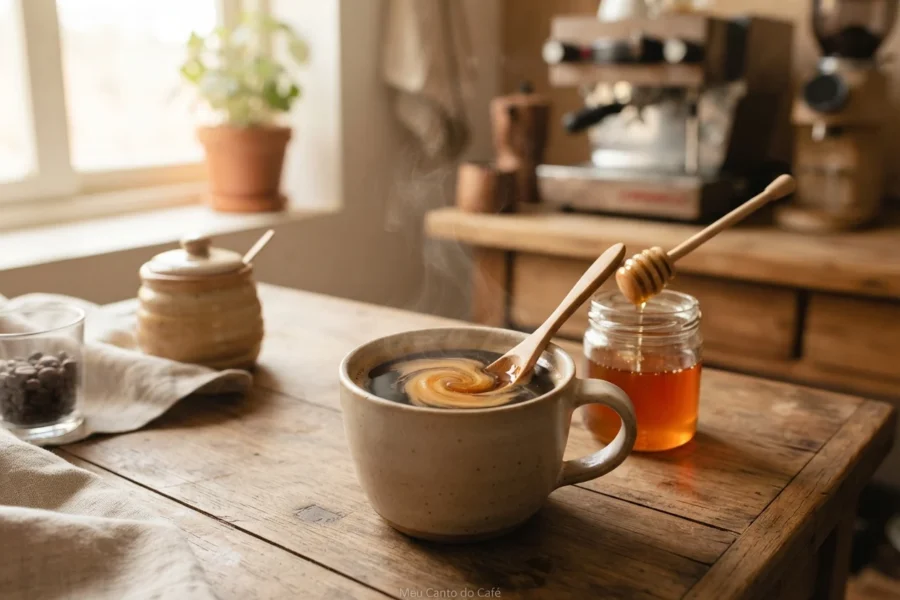 Café com mel: a combinação que melhora o sabor e a saúde
