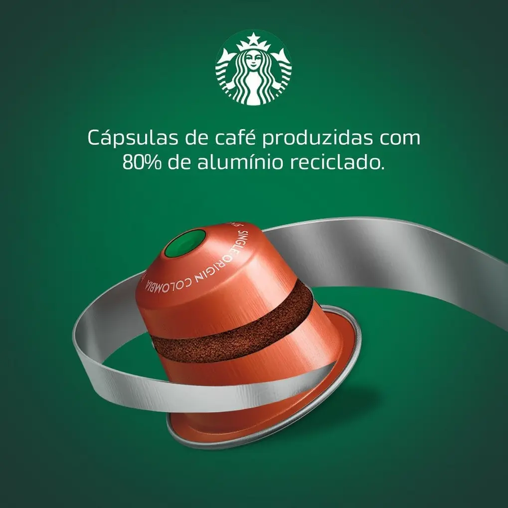 Detalhe da cápsula de café Starbucks Single-Origin Colombia by Nespresso