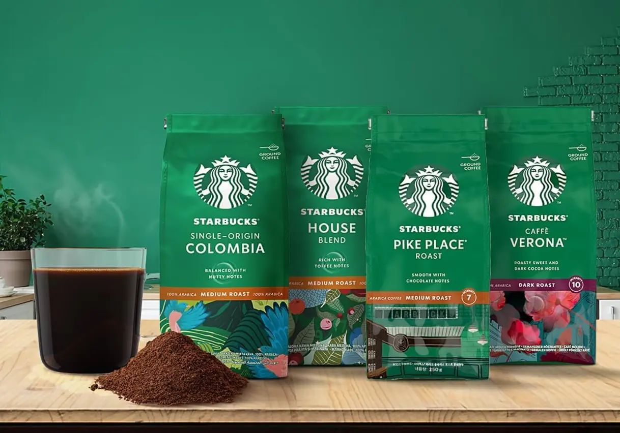 Detalhe da embalagem do Café Starbucks Caffè Verona Torra Escura