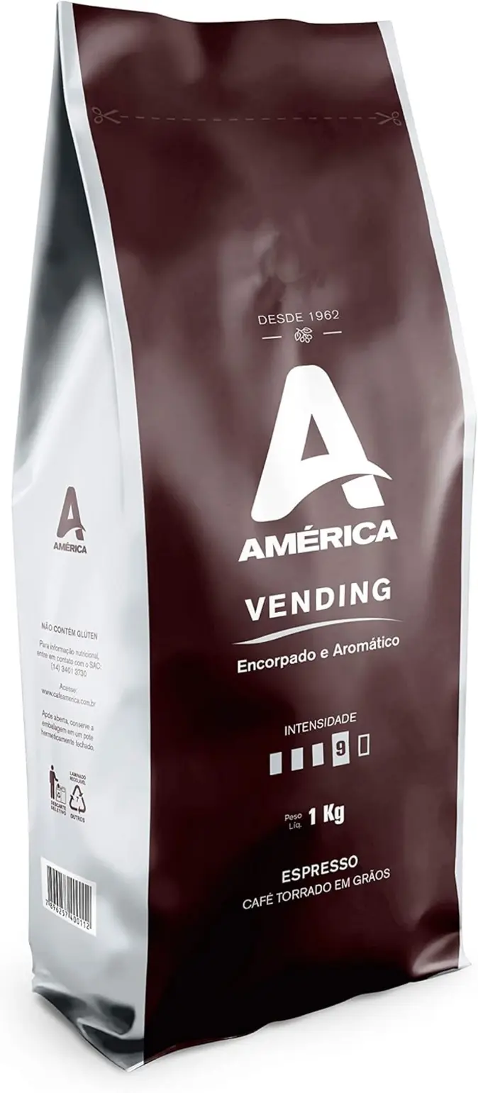 Café Torrado em Grãos América 1Kg Vending
