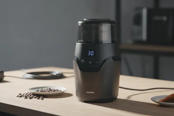 Labravia Moedor de Café Davvero Vale a Pena em 2026? 6 O Labravia Moedor de Café Davvero preto é destaque em uma bancada de teste.