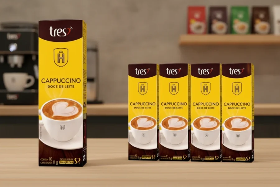 Cappuccino Doce de Leite Havanna TRES exibido para review de produto em bancada de testes.