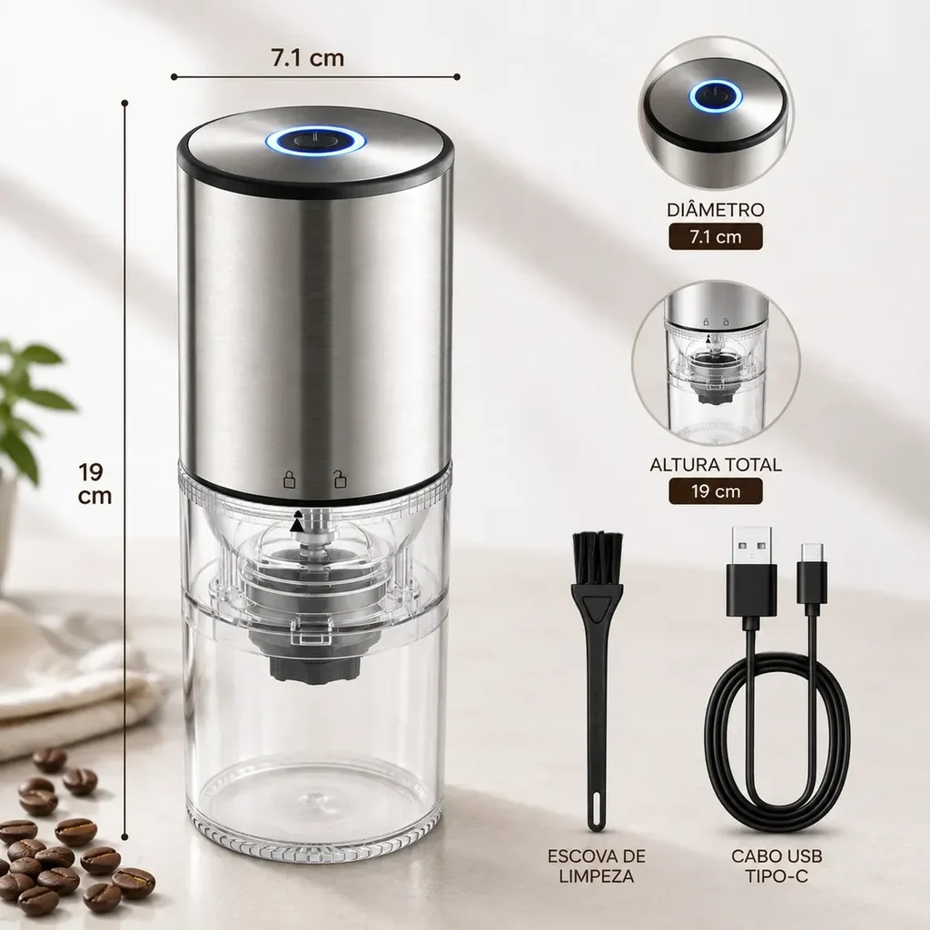 Moedor de Café Elétrico USB Vale a Pena? Review Completo 3 Image