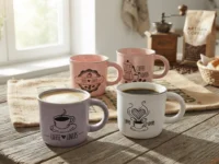 WOLFF - Conjunto 4 Canecas de Café de Cerâmica