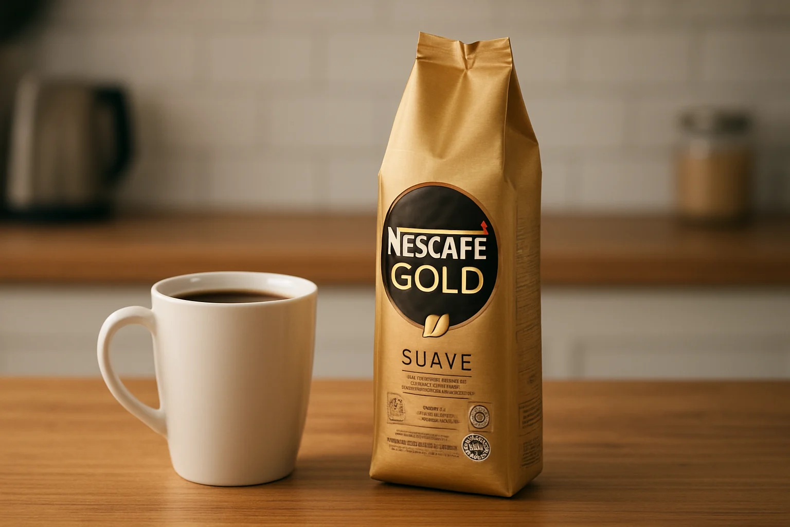 Ilustração gerada por IA inspirada em Café Torrado e Moído NESCAFÉ Gold Suave